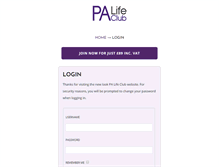 Tablet Screenshot of palifeclub.co.uk